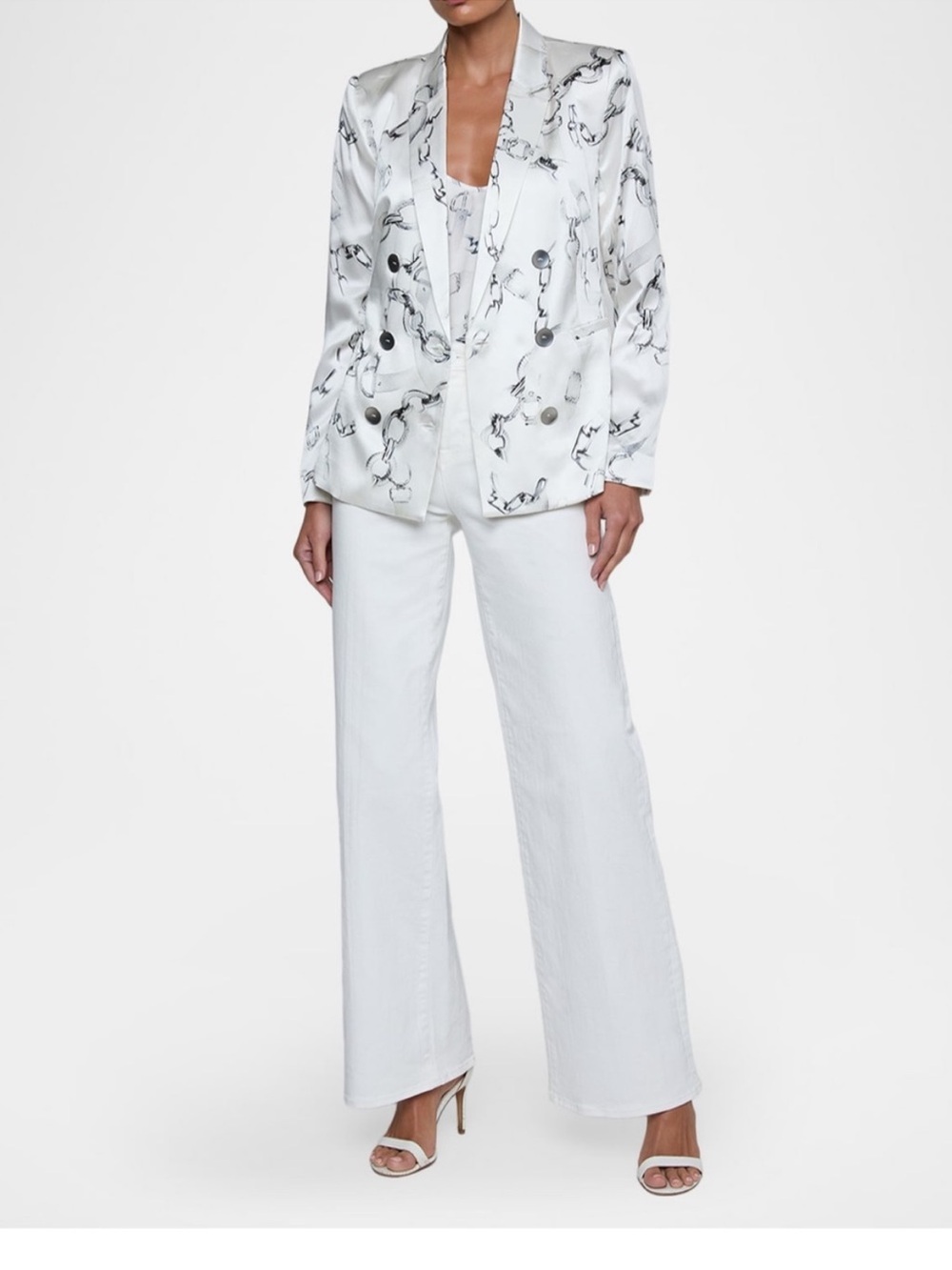 L'Agence Colin Silk Double-Breasted Blazer